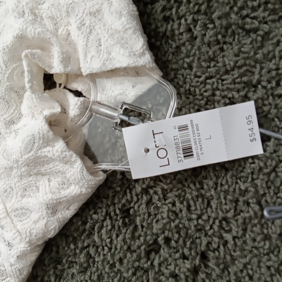 NWT! LOFT Whisper WhiteLace Long Sleeve Top - Picture 6 of 9